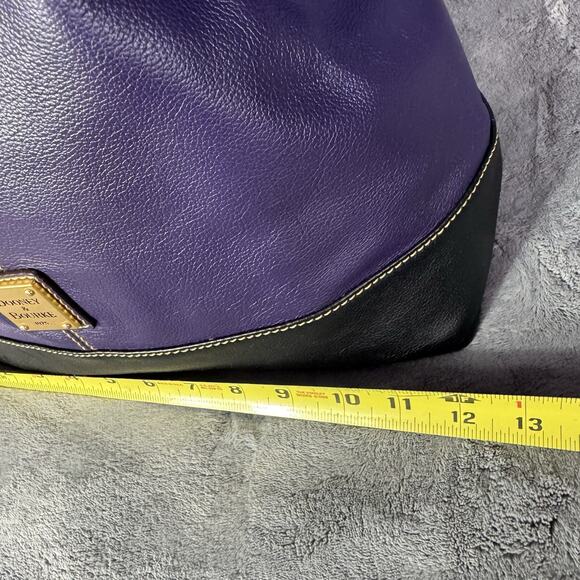 VTG Dooney & Bourke Bag Sophie Hobo Pebble Leather Navy Blue Red Lining 90s - Picture 11 of 15